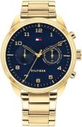 Tommy Hilfiger Herrklocka 1791783 Blå/Gulguldtonat stål Ø44 mm