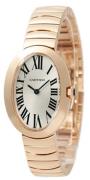 Cartier Damklocka W8000005 Baignoire Silverfärgad/18 karat roséguld