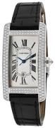 Cartier Damklocka WB710002 Tank Americaine Silverfärgad/Läder