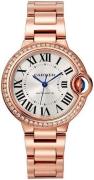 Cartier Damklocka WJBB0063 Ballon Bleu De Silverfärgad/18 karat