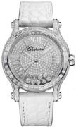 Chopard Damklocka 274891-1005 Happy Sport Silverfärgad/Läder Ø36 mm