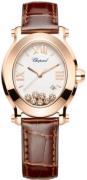 Chopard Damklocka 275350-5001 Happy Sport Vit/Läder Ø33.5 mm