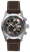 Hamilton Herrklocka H71556593 Khaki Brun/Läder Ø42 mm