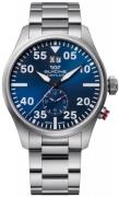 Glycine Herrklocka GL0362 Airpilot Dual Time Blå/Stål Ø44 mm