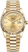 Rolex Damklocka 128238-0008 Day-Date 36 Gulguldstonad/18 karat gult