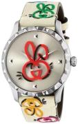 Gucci Damklocka YA1264204 G-Timeless Silverfärgad/Läder Ø38 mm