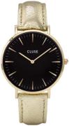 Cluse Damklocka CL18422 La Boheme Svart/Läder Ø38 mm