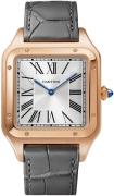 Cartier Herrklocka WGSA0032 Santos Dumont Silverfärgad/Läder