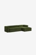 Kave Home - BLOK soffa 3-sits - divan höger - Grön - 3-sits soffor - F...