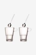 Leonardo - Kaffeset Senso - Kaffekopp och sked x2 - Latte Macchiato - ...