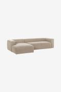 Kave Home - Soffa Blok 4-sits i chenille divan vänster - Vit - 4-sits ...