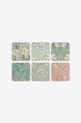Spode - Glasunderlägg Morris & Co Mix & Match 6-pack 10,5 x 10,5cm - F...