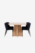 Venture Home - Bootcut matbord med Modesto matstol - Svart - Matgruppe...