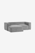 Kave Home - BLOK soffa 2-sits - divan vänster - Grå - 2-sits soffor - ...