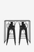 Venture Home - Barset Brea med 4st barstolar Tempe - Svart - Matgruppe...