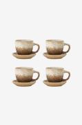 Bloomingville - Brenta Kopp med fat, set om 4 - Beige - Koppar & mugga...