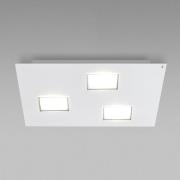 Fabbian Quarter – vit LED-taklampa 3 lampor