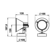 Albert Leuchten Spotlight till vägg 643 W, vit, IP54, E27, aluminium, ...