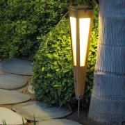 Les Jardins Tecka LED-solfackla med sensor, 52 cm, teak