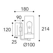 Moretti Luce Utomhusvägglampa 3390, mässing antik/opal