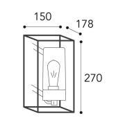 Moretti Luce Utomhusvägglampa Cubic³ 3365 mässing antik/tydlig