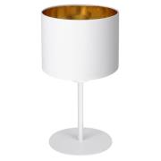 Luminex Bordslampa Soho, cylindrisk höjd 34cm vit/guld