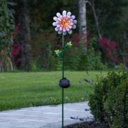 STAR TRADING LED-solcellslampa Pink Daisy i blomform