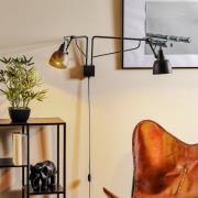 ALDEX Vägglampa 1002 med stickkontakt, 2 lampor, svart