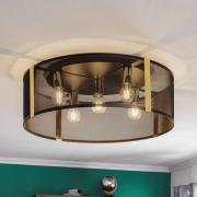 Luminex Taklampa Lavinia, guldfärgade lister, 5 lampor