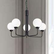 Lamkur Ljuskrona Malou med glasskärmar, 5 lampor