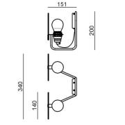 Stilnovo Bugia LED-vägglampa 2 lampor gul