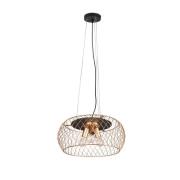 Trio Lighting Pendellampa Tamil med burskärm, mässing matt