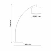 TK Lighting Golvlampa Moby Gray med tygskärm