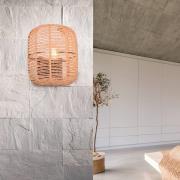 Trio Lighting Runa vägglampa med skärm av sisal