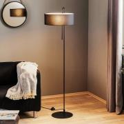 ACB ILUMINACIÓN Clip textil golvlampa, svart, höjd 150 cm