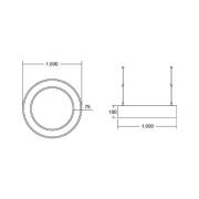 BRUMBERG Biro Circle Ring direkt på/av 100cm silver 3000 K