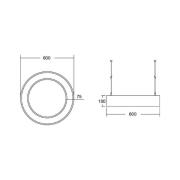 BRUMBERG Biro Circle Ring10 direkt Ø 60 cm DALI svart 840