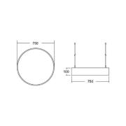 BRUMBERG Biro Circle LED Ø 75 cm direkt DALI, svart 4000 K