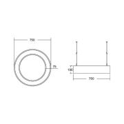 BRUMBERG Biro Circle Ring upp/ner Ø75 75W tänd/släck svart 830