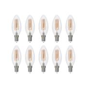 Arcchio LED-filamentlampa E14 ljus set om 10, 3000 K