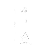 TK Lighting Cono pendellampa, vit, Ø 19 cm, stål, enkel flamma