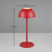 Reality Leuchten Ricardo LED-bordslampa, röd, höjd 30 cm, plast