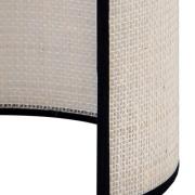 Euluna vägglampa jute, vit/svart, halvrund, höjd 24 cm