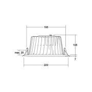 BRUMBERG LED infälld downlight Lydon Maxi, vit, DALI, 3.000 K