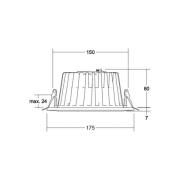 BRUMBERG LED infälld downlight Lydon Midi, on/off, 4.000 K