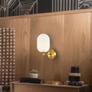 Eko-Light Vägglampa Alias, metall guldfärgad, opalglas, 1 lampa