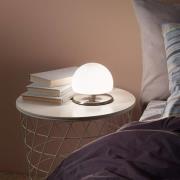 Fabas Luce Morgana bordslampa, nickel/vit, touchdimmer, 3.000 K