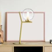 miloox by Sforzin Camely bordslampa, 1 lampa, borstad guld/klar, glas