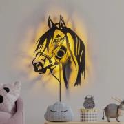 Opviq Vägglampa Horse, svart, metall, 57 x 41 cm, stickkontakt