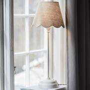 PR Home bordslampa Lottie Jasmine linne beige/offwhite Ø21cm